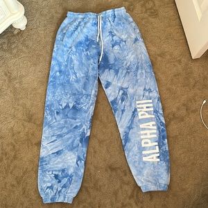 alpha phi blue tie dye joggers - size medium